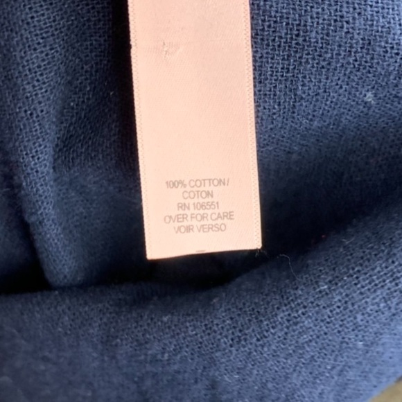 🔵 Calypso St. Barth 100% cotton tunic top Navy Blue, fringe hem S/M - Picture 11 of 12